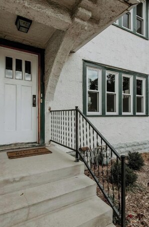 Stylish exterior with a welcoming entrance.
