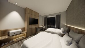 Habitación Premier con 2 camas individuales | Caja fuerte, escritorio, espacio para trabajar con un portátil