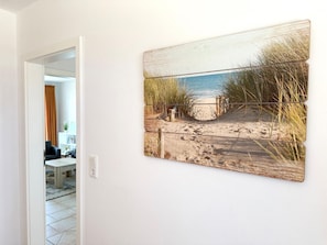 Ein Strandbild als Wandmalerei.
