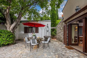 Outdoor dining - Lovely Holiday Home By The Sea, Selce, Croatia (Selce)