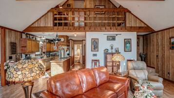 Fernseher, Kamin, DVD-Player, Bücher