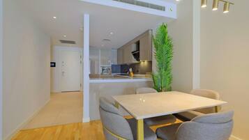 Appartement Deluxe, 1 chambre | Literie de qualité supérieure, coffres-forts dans les chambres