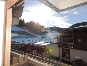 View from property - Renovated 3-bedroom apartment in Les Gets, balcony and parking (Les Gets)