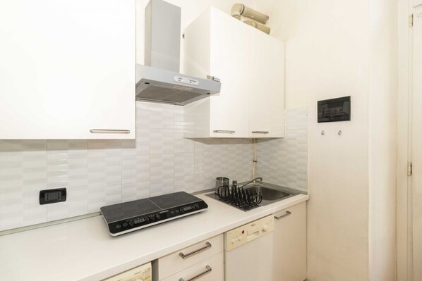 Réfrigérateur, micro-ondes, plaque de cuisson, lave-vaisselle