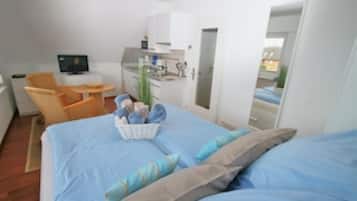 1 Schlafzimmer, BĂŒgeleisen/BĂŒgelbrett, kostenloses WLAN, BettwĂ€sche