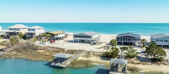 Ocean and Creek Front Raised Beach House, 2 Porches, 2 Decks, Dock, Dog Friendly