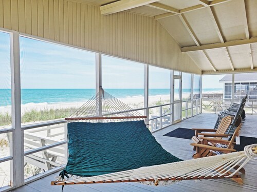 Ocean and Creek Front Raised Beach House, 2 Porches, 2 Decks, Dock, Dog Friendly