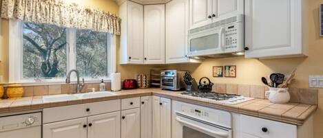 Microwave, oven, stovetop, dishwasher