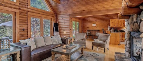 Télévision, cheminée