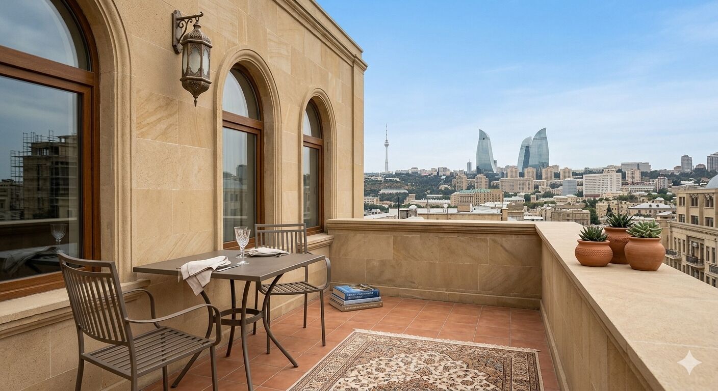 Appartement, 2 slaapkamers, balkon, uitzicht op stad | Terras