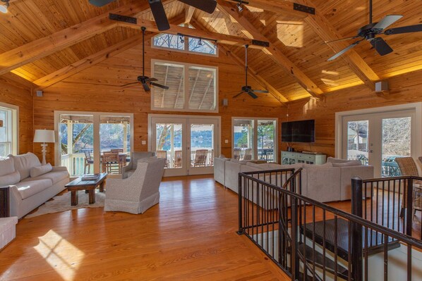 TV connectée, cheminée, lecteur de DVD