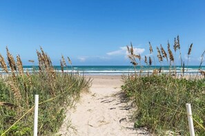 Beach nearby, sun-loungers - Bright & Cozy Beachfront Condo with Balcony and Private Beach Access (South Padre Island)