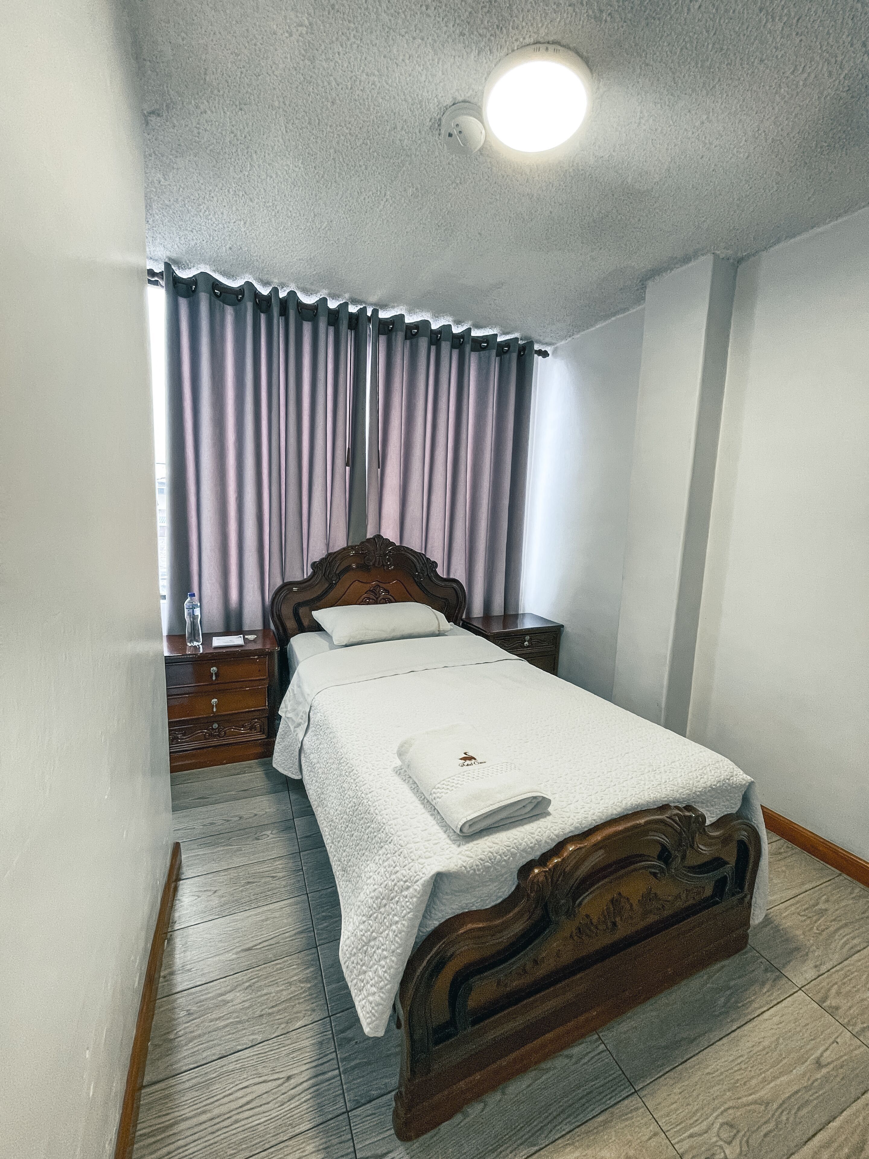 Blackout curtains, free WiFi, bed sheets