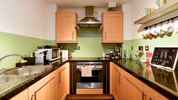 Fridge, microwave, oven, toaster