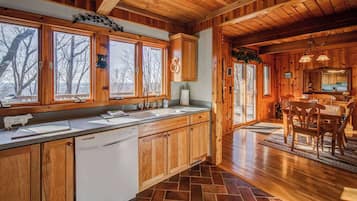 Cabin, Multiple Beds, Patio, Mountain View (Cozy Bear at Bent Tree) | Private kitchen | Fridge, microwave, oven, stovetop