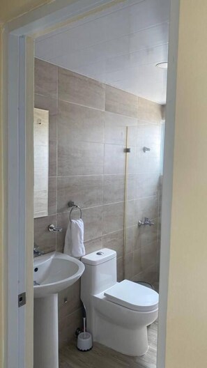 Căn hộ, nhiều giường | Phòng tắm | Buồng tắm vòi sen, khăn tắm 