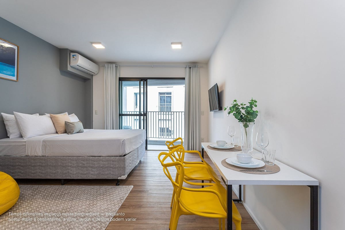 Estudio | 1 habitación, tabla de planchar con plancha, wifi gratis y ropa de cama