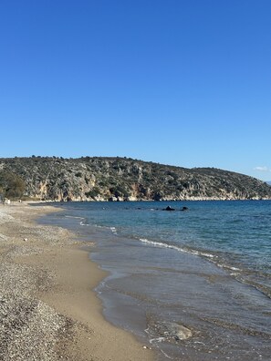 Playa en los alrededores y camastros 