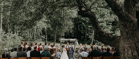 Outdoor banquet area