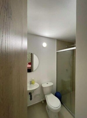 Shower, towels, soap