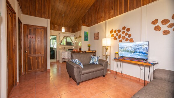 Smart TV, books, stereo