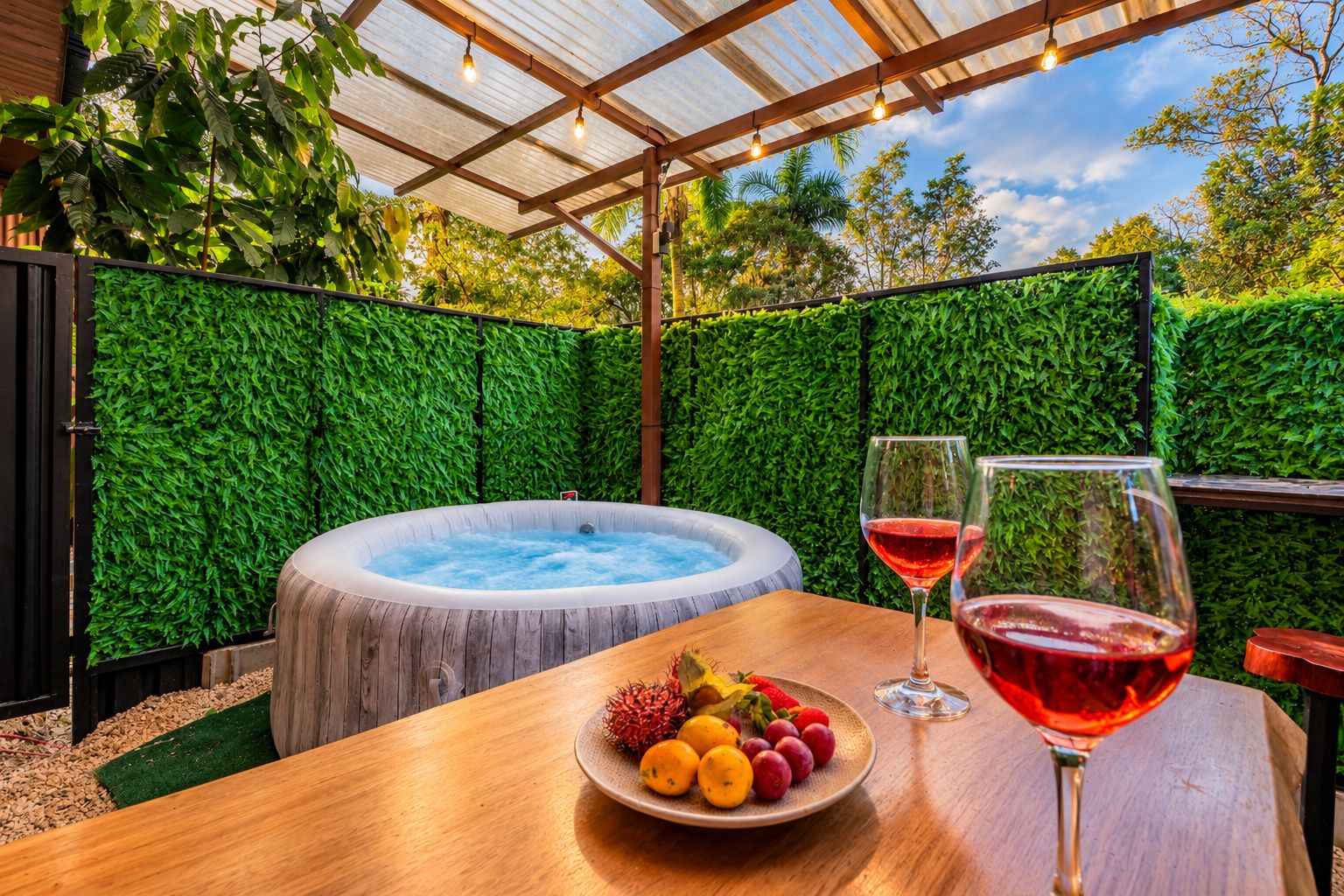 Outdoor spa tub