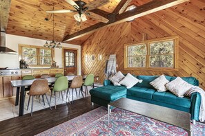 Älytelevisio, takka, kirjoja