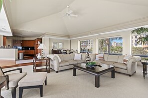 Älytelevisio, takka, stereot, työhuone