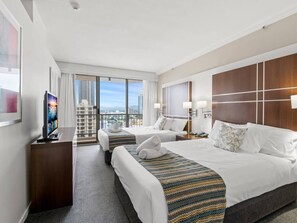 Desk, free WiFi, bed sheets