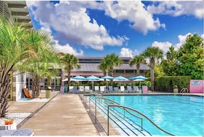 Outdoor pool, a heated pool