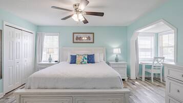 2 bedrooms, desk, iron/ironing board, travel cot