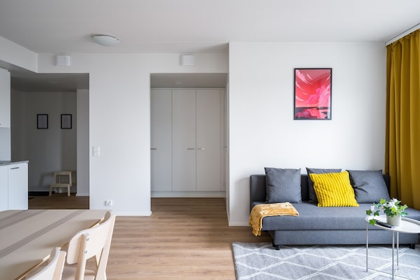 Standard Apartment, 2 Bedrooms, Balcony | Living area | 40-inch flat-screen TV with cable channels, TV