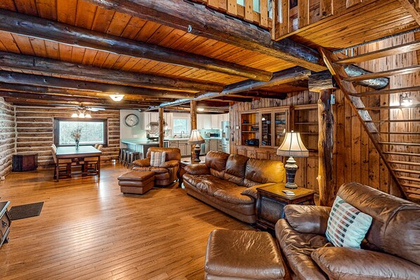 TV, DVD player, books, stereo