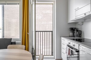 Standard Apartment, 2 Bedrooms | Private kitchen | Full-size fridge, microwave, oven, stovetop
