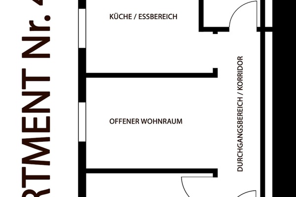 Floor plan apartment no. 4 (1½ room apartment on the 2nd floor)