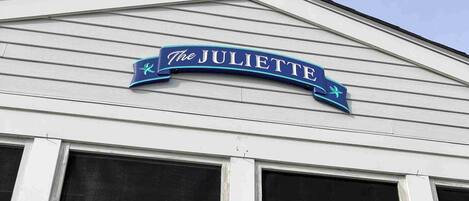 A building with a sign reading 'The JULIETTE.'