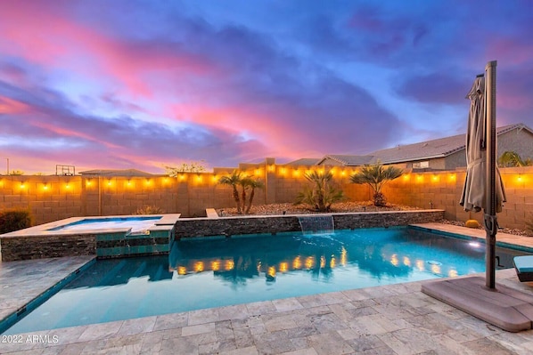 Outdoor pool, a heated pool