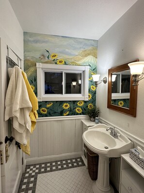 Dusche, Handtücher, Seife, Shampoo