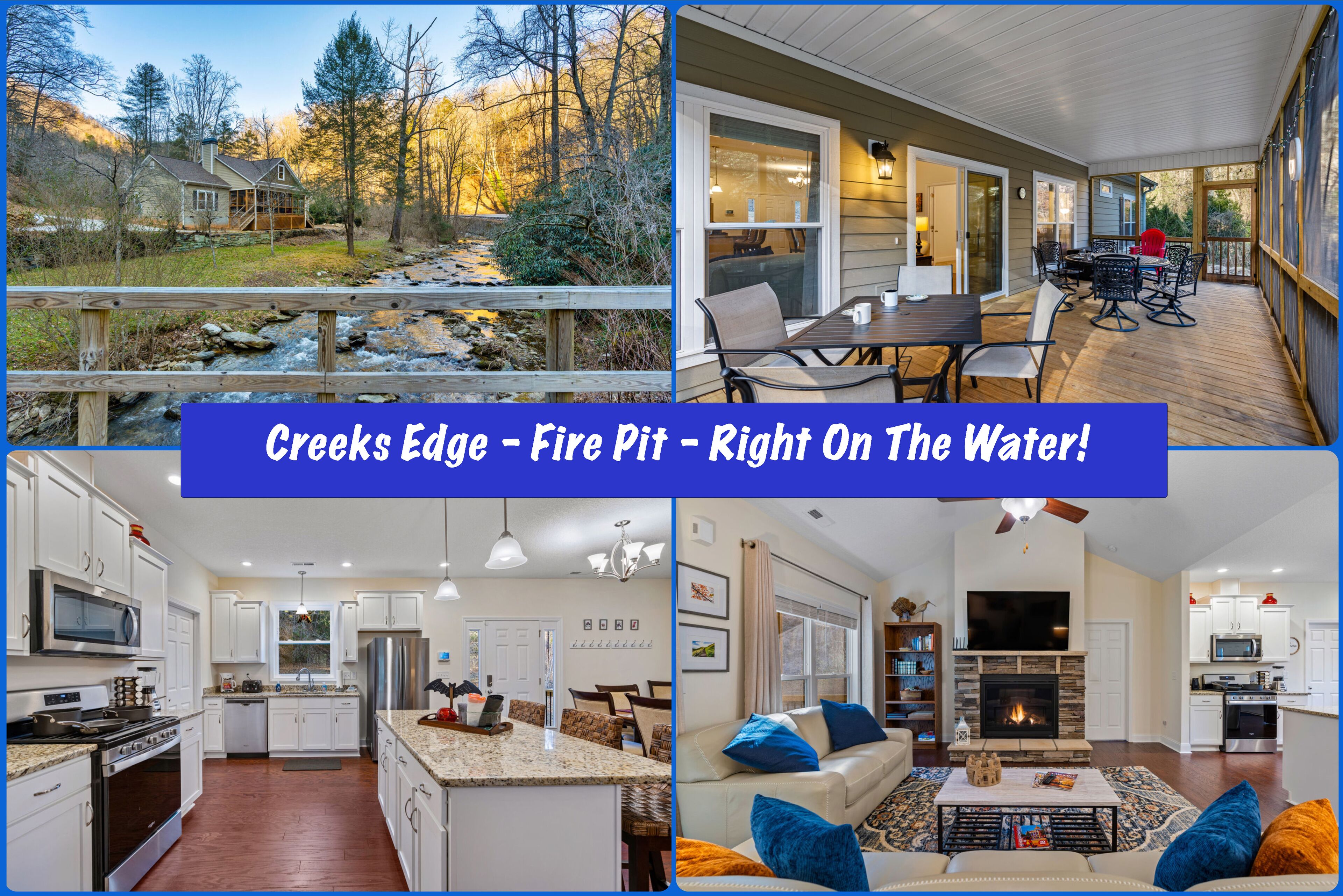 New Listing on River - 3 bed 3 bath Creek's Edge - Mr Lake Lure Vacation Rentals