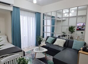 Premium Studio | Individually decorated, individually furnished, blackout curtains