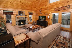 TV, fireplace, video games