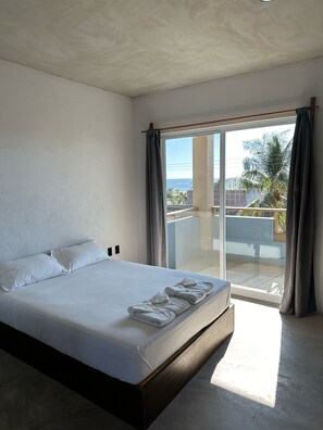 Superior Triple Room, Sea View | Free WiFi, bed sheets - Straw Hat Surf Hostel (Puerto Escondido)