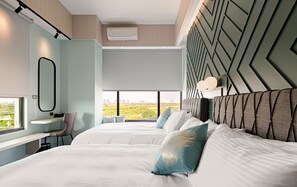 Vierbettzimmer, Flussblick | Daunenbettdecken, individuell dekoriert, individuell eingerichtet