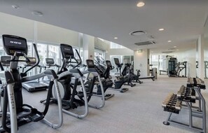 Stay fit and active with our fully equipped gym featuring a range of exercise equipment.