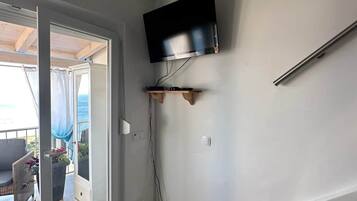 TV, DVD player, stereo