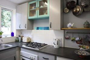 Fridge, microwave, stovetop, dishwasher