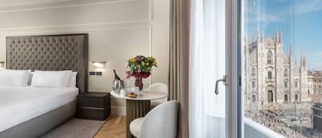 Junior Suite, City View | Premium bedding, down duvets, pillow-top beds, minibar