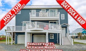 Exterior - 5BR Ocean View House - Hot Tub - Boat Access (North Topsail Beach)