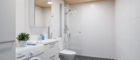 Regadera, secadora de cabello, bidet, piso con calefacción