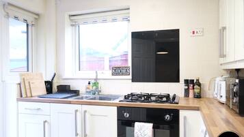 Fridge, dining tables